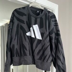 Adidas Black and Gray Sweatshirt